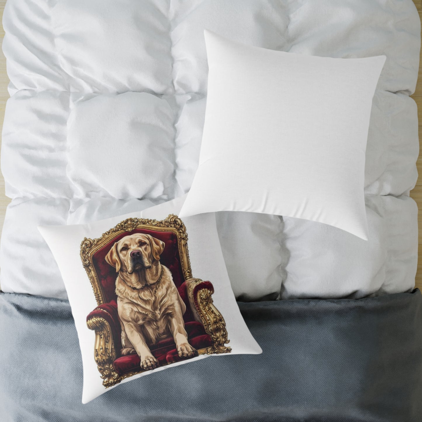 Custom Pet Portrait Square Canvas Pillow | Funny Pet Gift