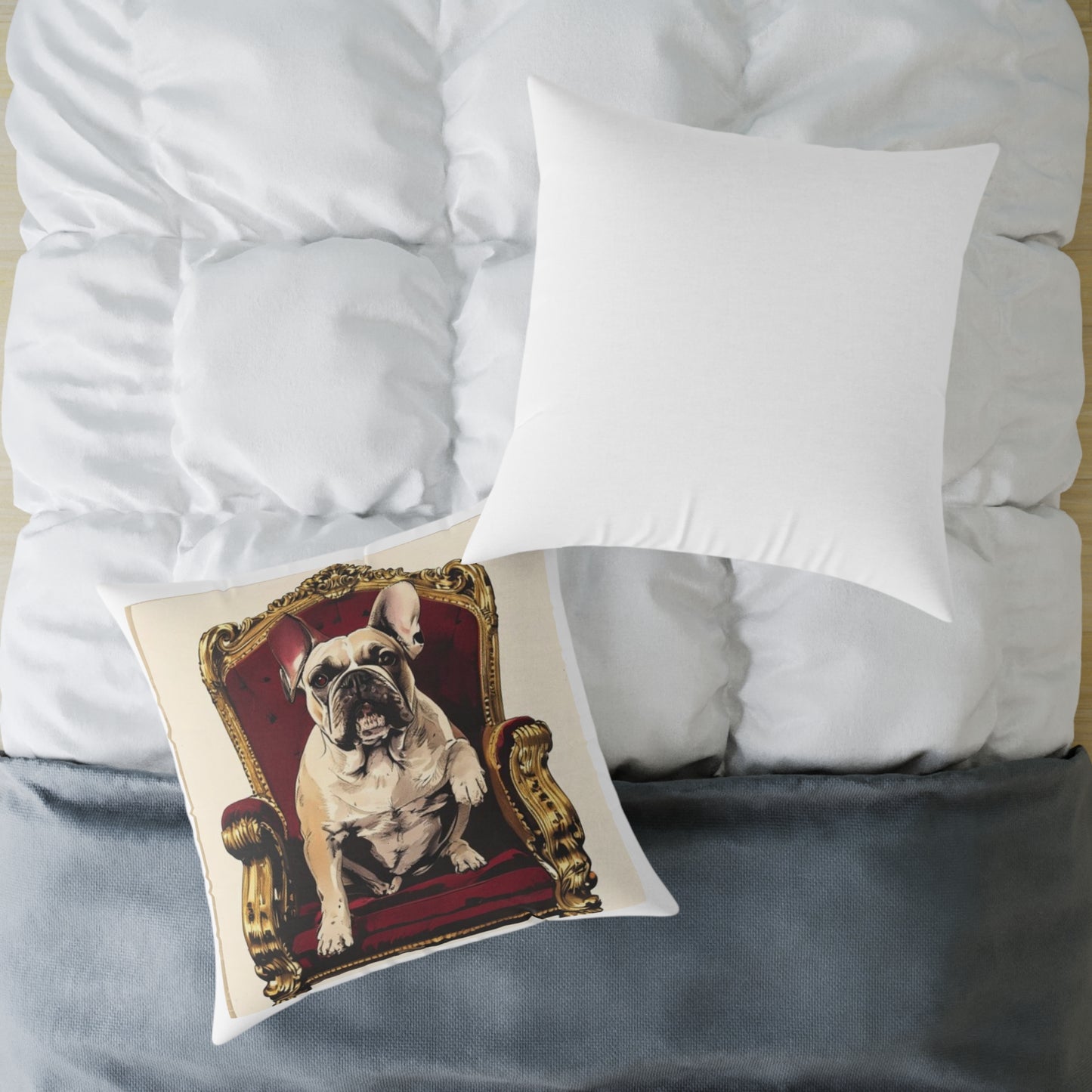 Custom Pet Portrait Square Canvas Pillow | Funny Pet Gift