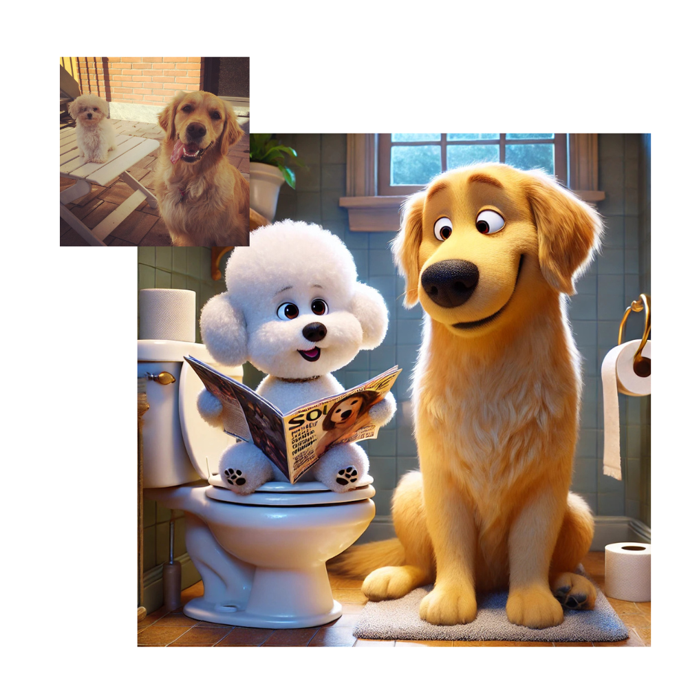 Dog Cat pet animal artwork for toilet