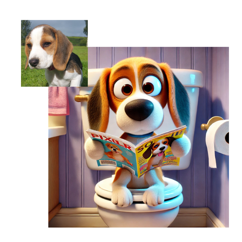 Dog Cat pet animal artwork for toilet