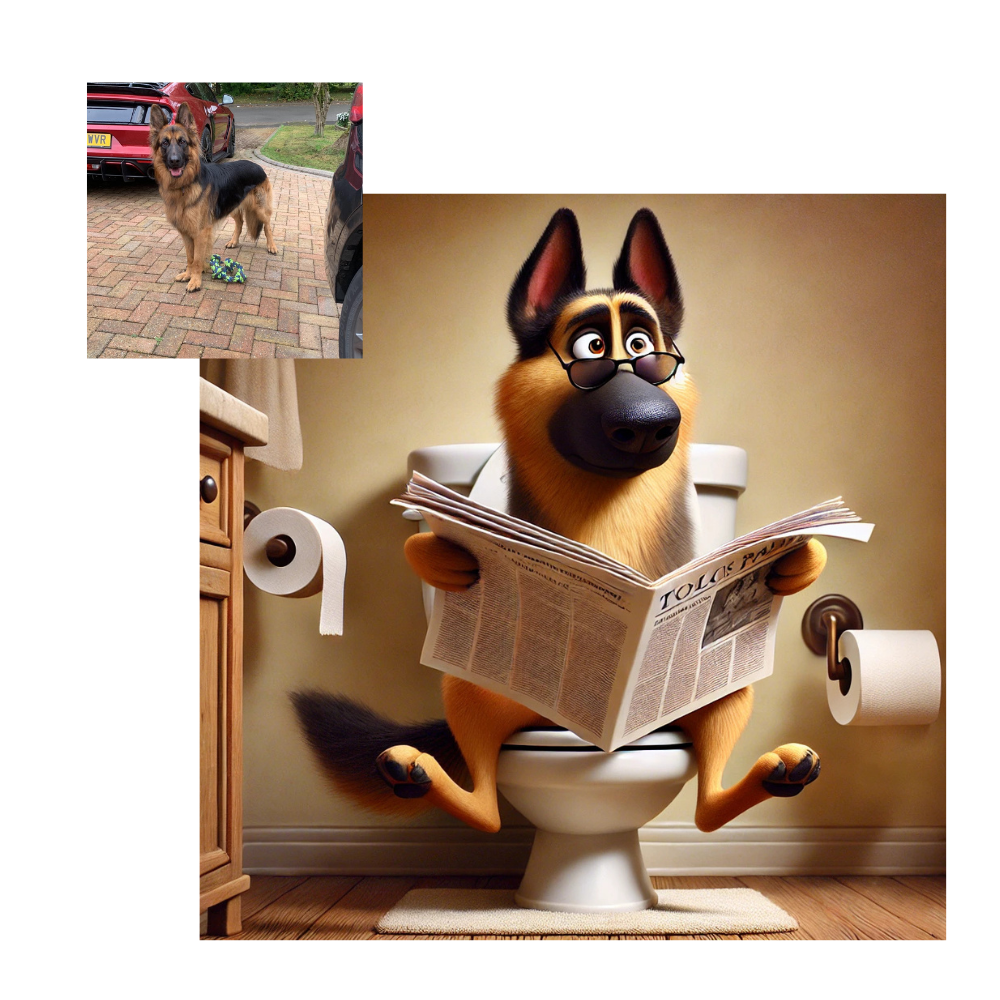 Dog Cat pet animal artwork for toilet