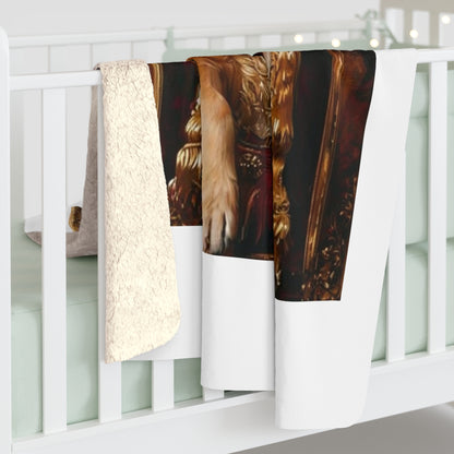 Custom Pet Portrait Sherpa Fleece Blanket | Funny Pet Gift