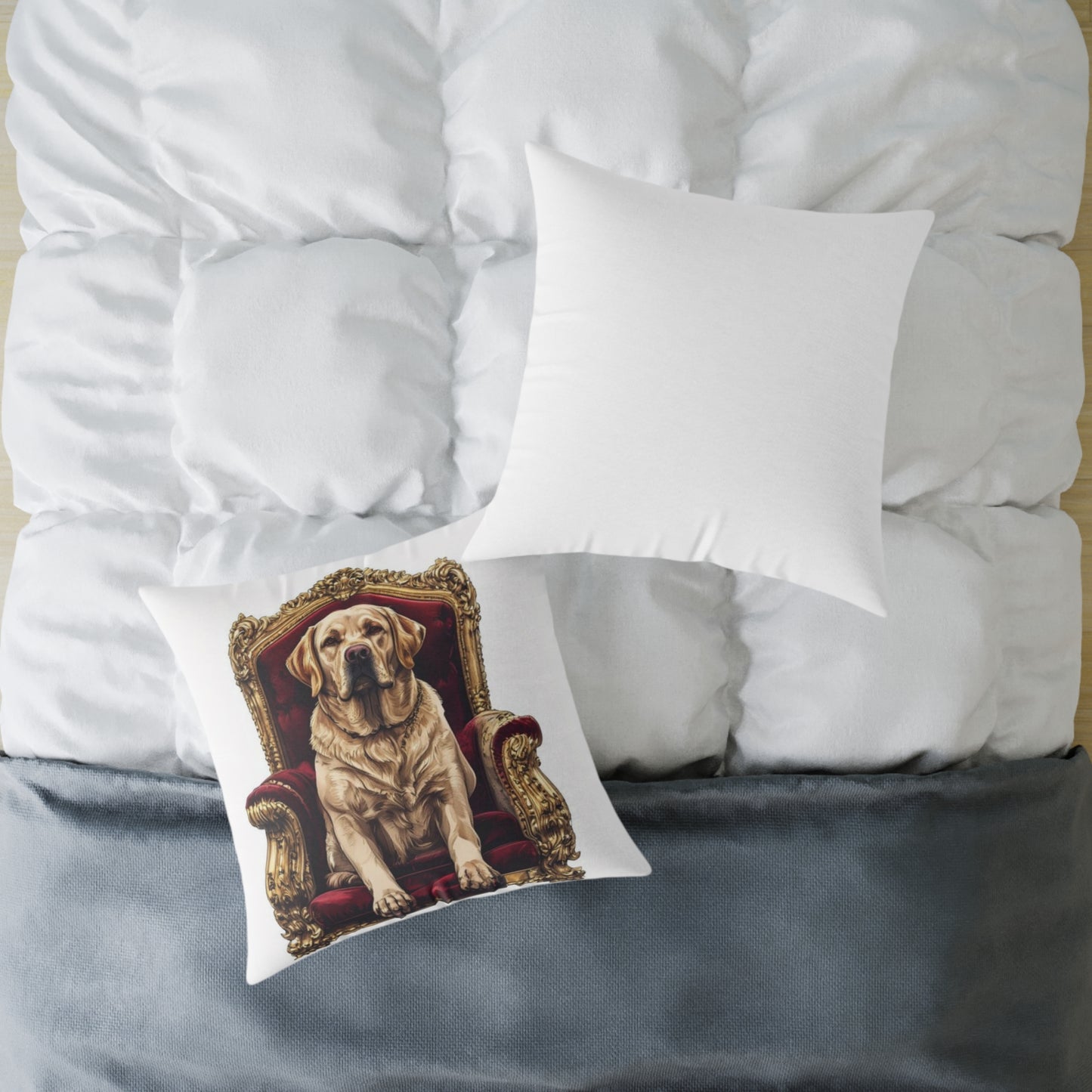 Custom Pet Portrait Square Canvas Pillow | Funny Pet Gift