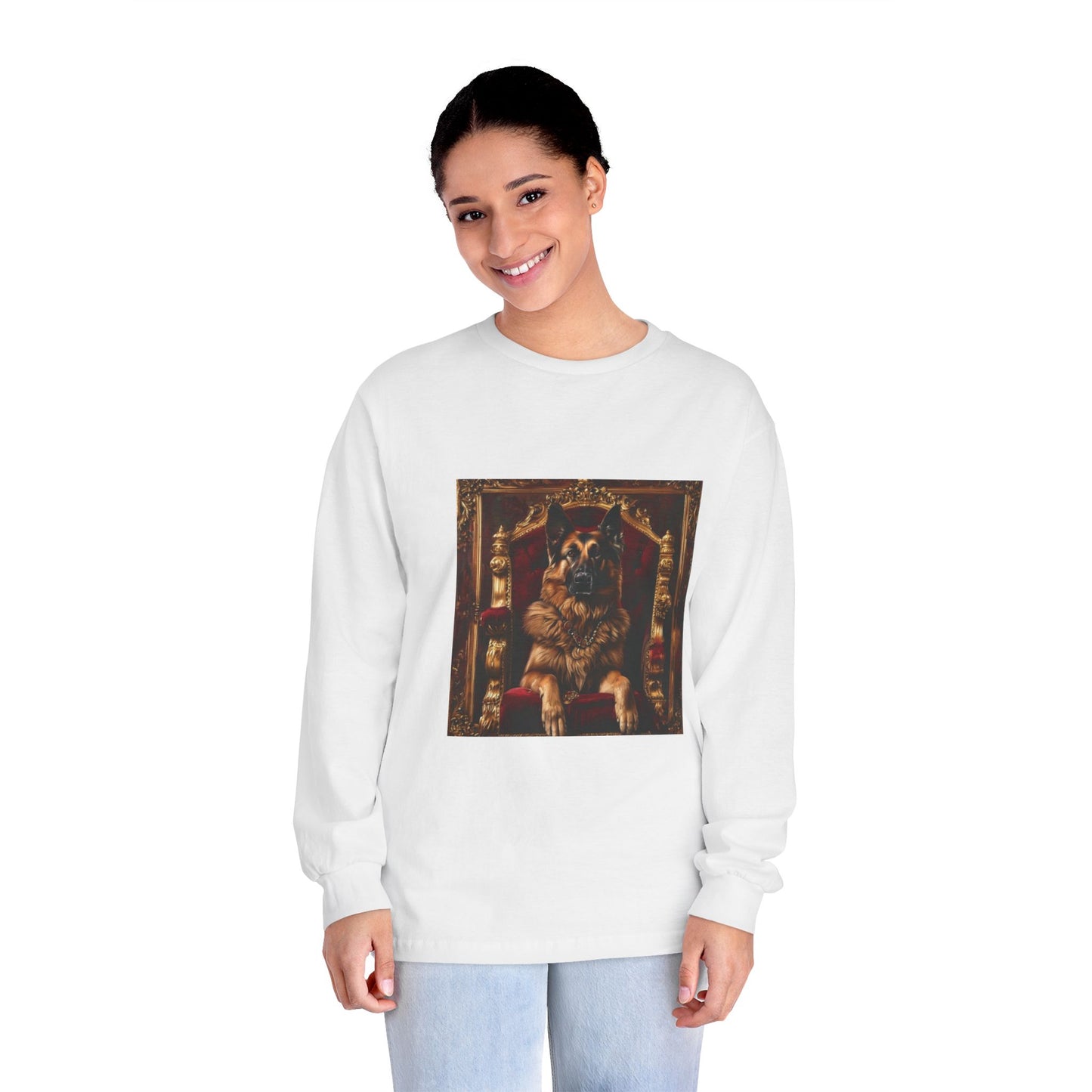 Custom Pet Portrait Unisex Long Sleeve T-Shirt | Funny Pet Gift