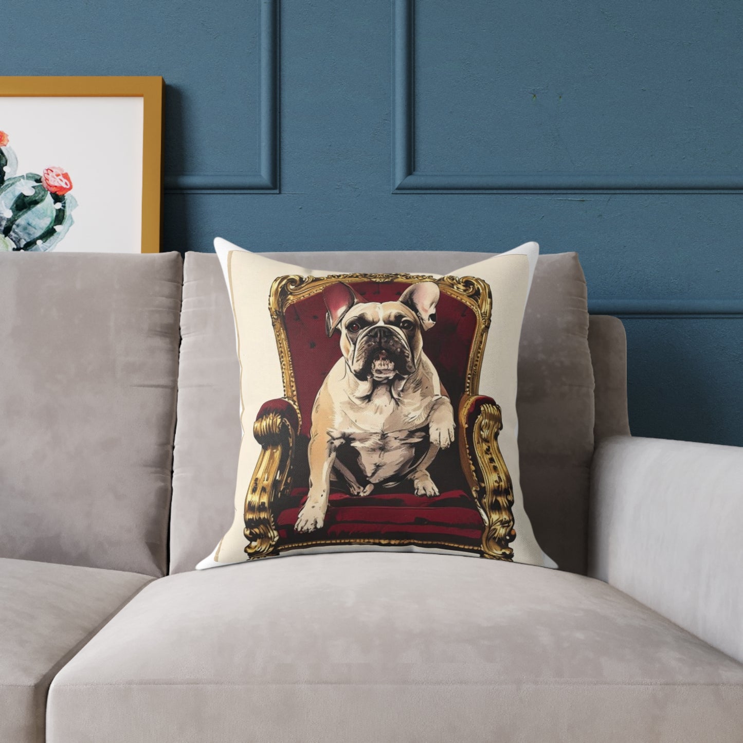 Custom Pet Portrait Square Canvas Pillow | Funny Pet Gift