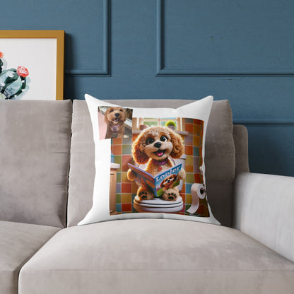 Custom Pet Portrait Square Canvas Pillow | Funny Pet Gift