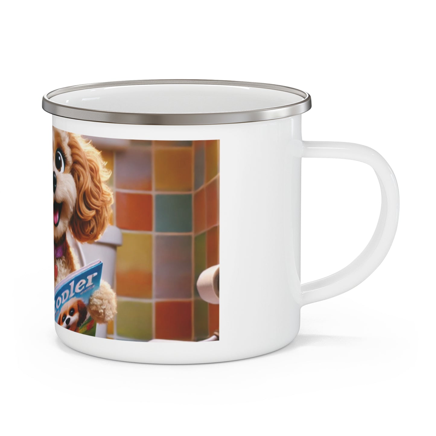 Custom Pet Portrait Enamel Camping Mug | Funny Pet Gift