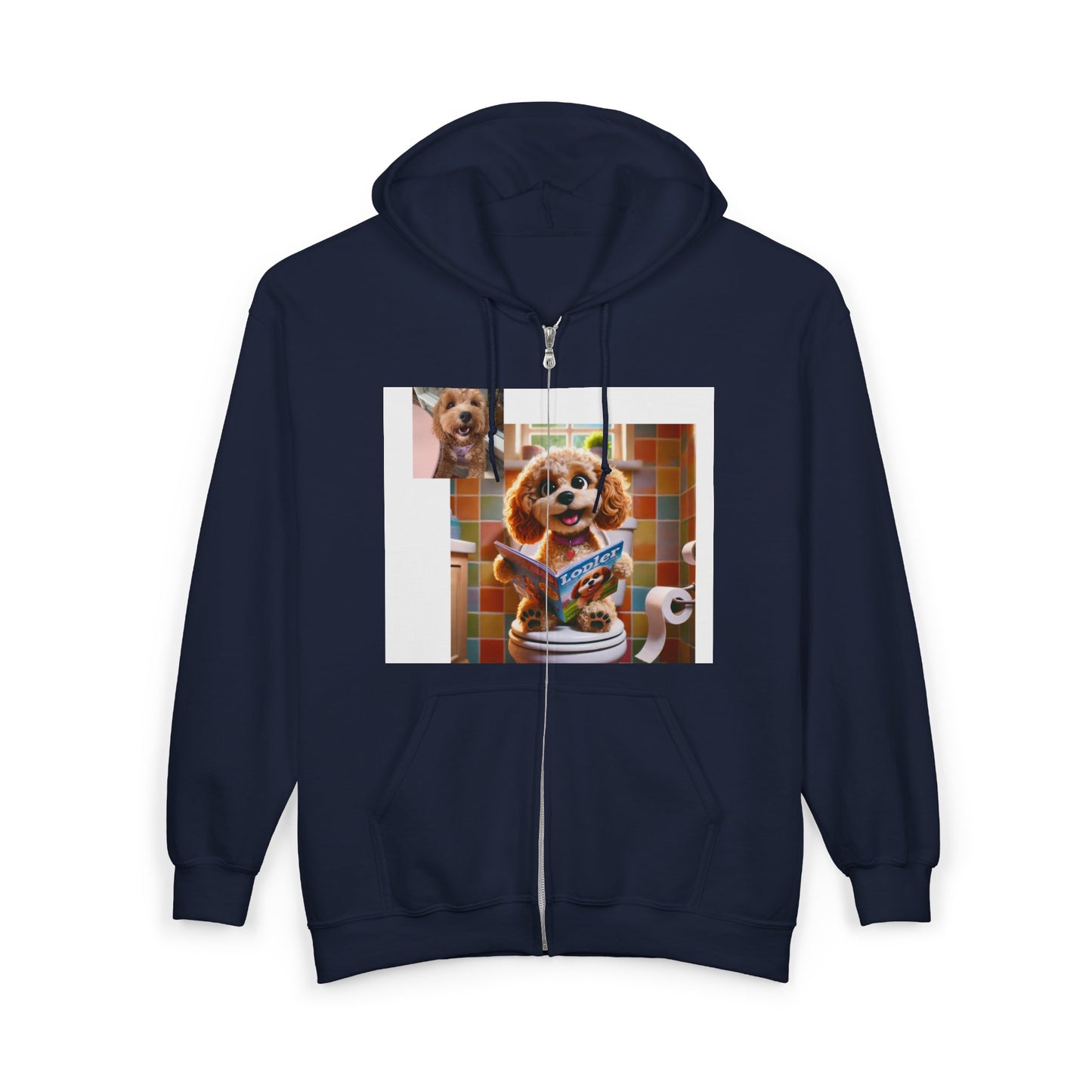 Custom Pet Portrait Unisex Zip-Up Hoodie | Funny Pet Gift