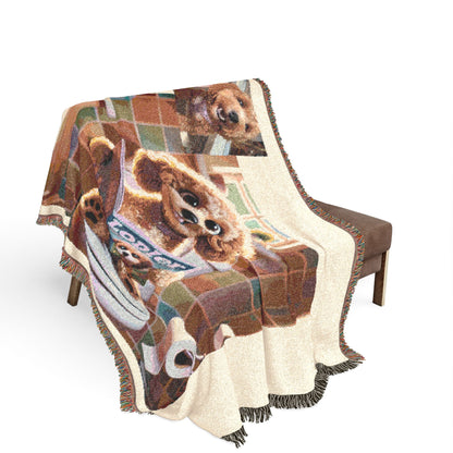 Custom Pet Portrait Woven Blanket | Funny Pet Gift