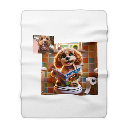 Custom Pet Portrait Sherpa Fleece Blanket | Funny Pet Gift