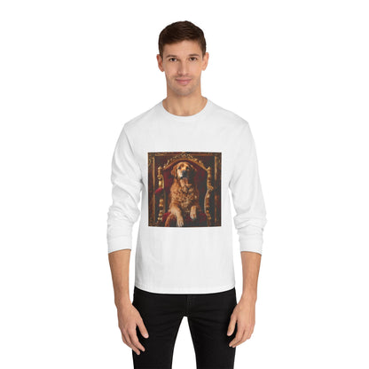 Custom Pet Toilet Throne Portrait Unisex Long Sleeve T-Shirt | Funny Pet Gift Tees for Cat & Dog Owners
