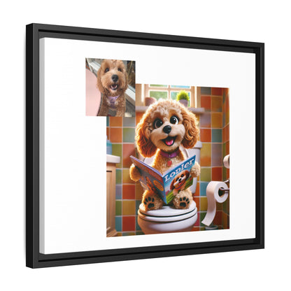 Custom Pet Portrait Framed Matte Canvas Print | Funny Pet Gift