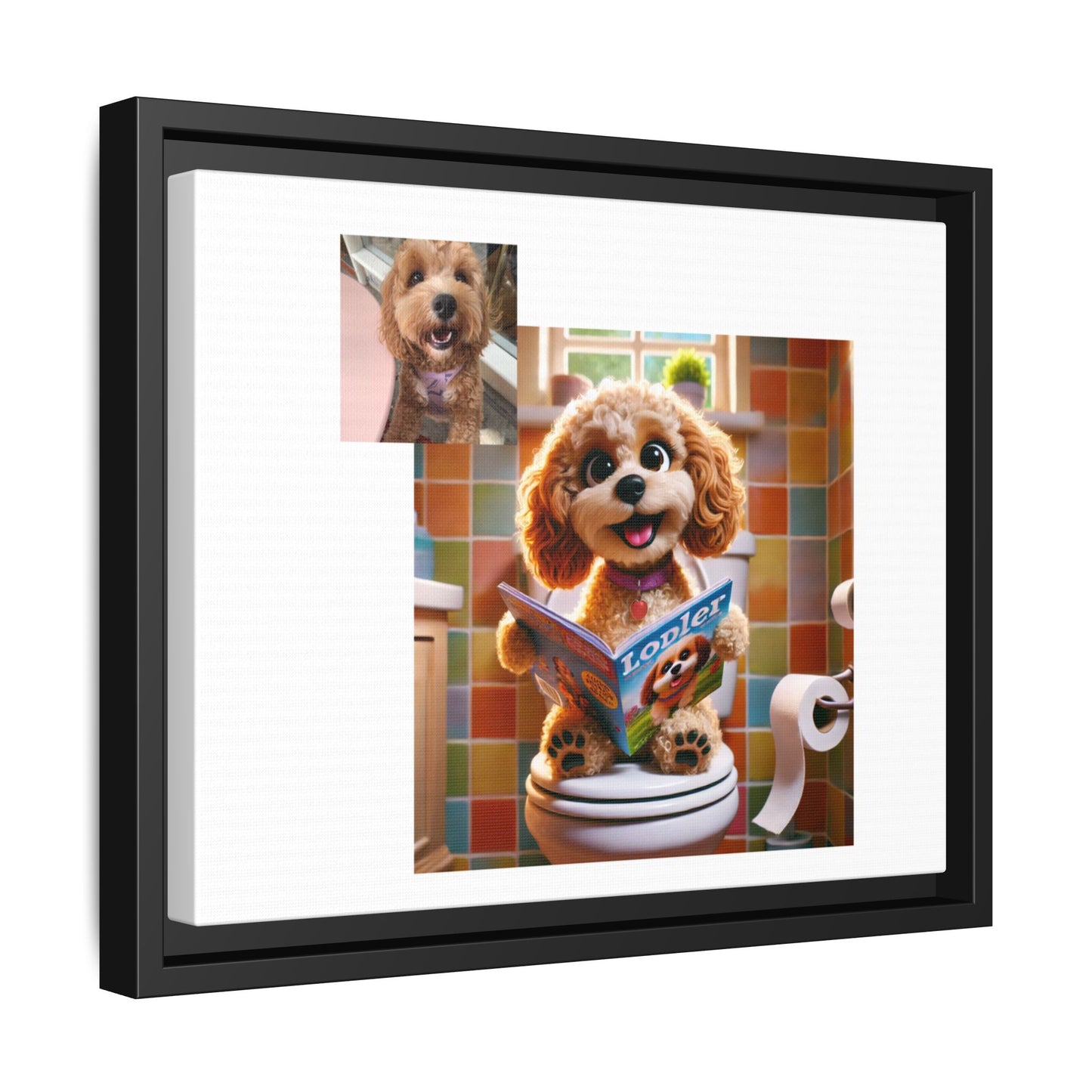 Custom Pet Portrait Framed Matte Canvas Print | Funny Pet Gift
