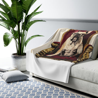 Custom Pet Portrait Sherpa Fleece Blanket | Funny Pet Gift