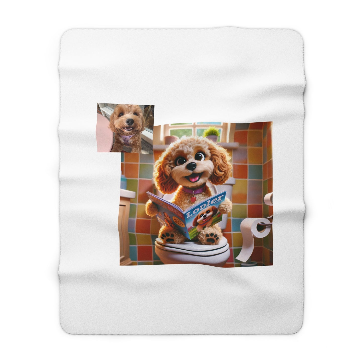 Custom Pet Portrait Sherpa Fleece Blanket | Funny Pet Gift