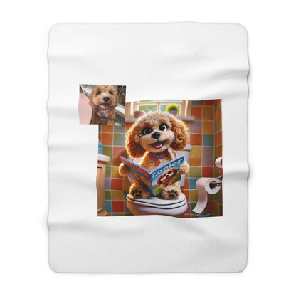 Custom Pet Portrait Sherpa Fleece Blanket | Funny Pet Gift