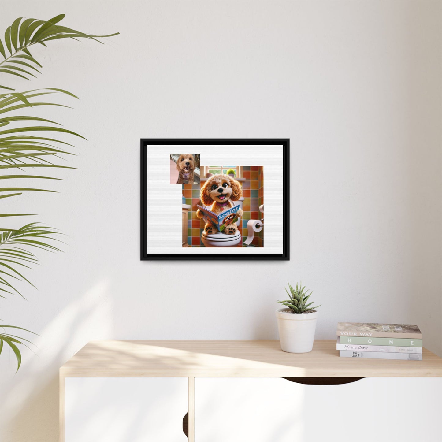 Custom Pet Portrait Framed Matte Canvas Print | Funny Pet Gift