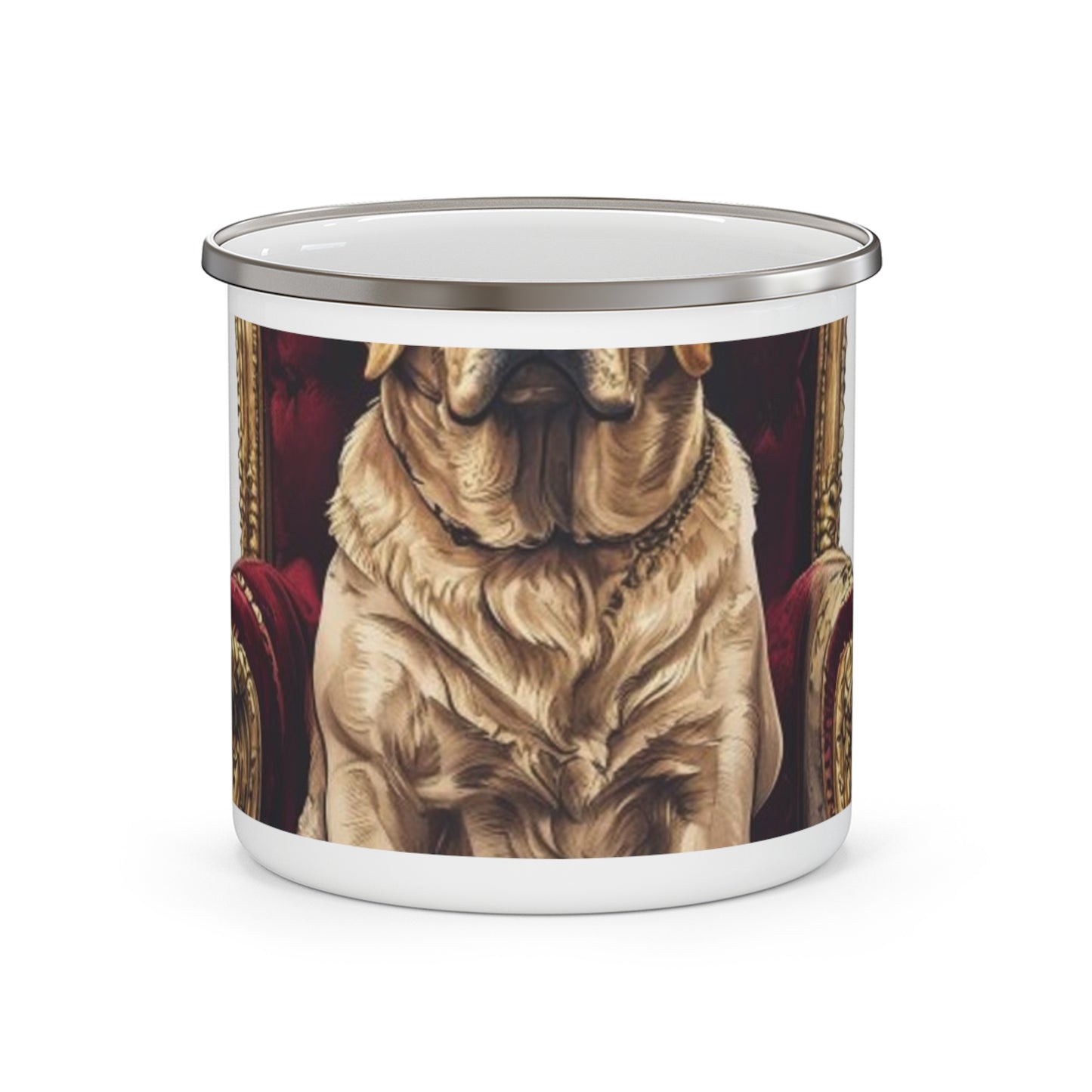 Custom Pet Portrait Enamel Camping Mug | Funny Pet Gift