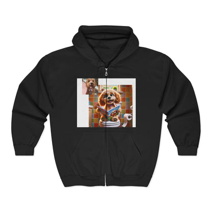 Custom Pet Portrait Unisex Zip-Up Hoodie | Funny Pet Gift