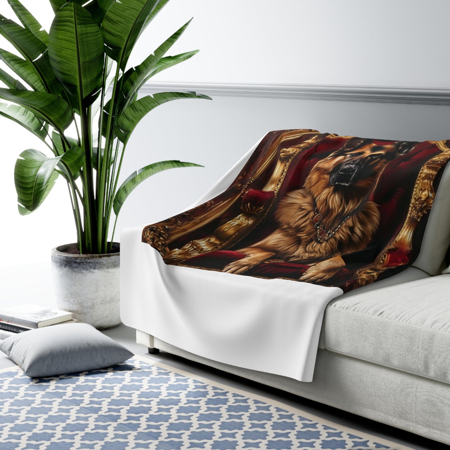 Custom Pet Portrait Sherpa Fleece Blanket | Funny Pet Gift