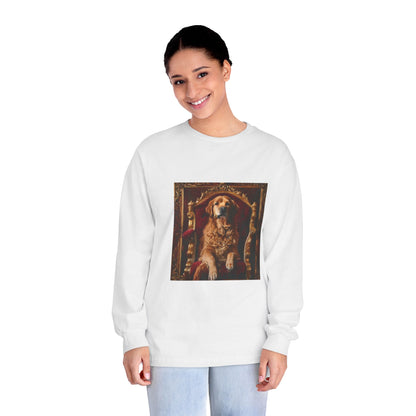 Custom Pet Toilet Throne Portrait Unisex Long Sleeve T-Shirt | Funny Pet Gift Tees for Cat & Dog Owners