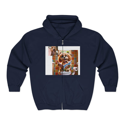 Custom Pet Portrait Unisex Zip-Up Hoodie | Funny Pet Gift