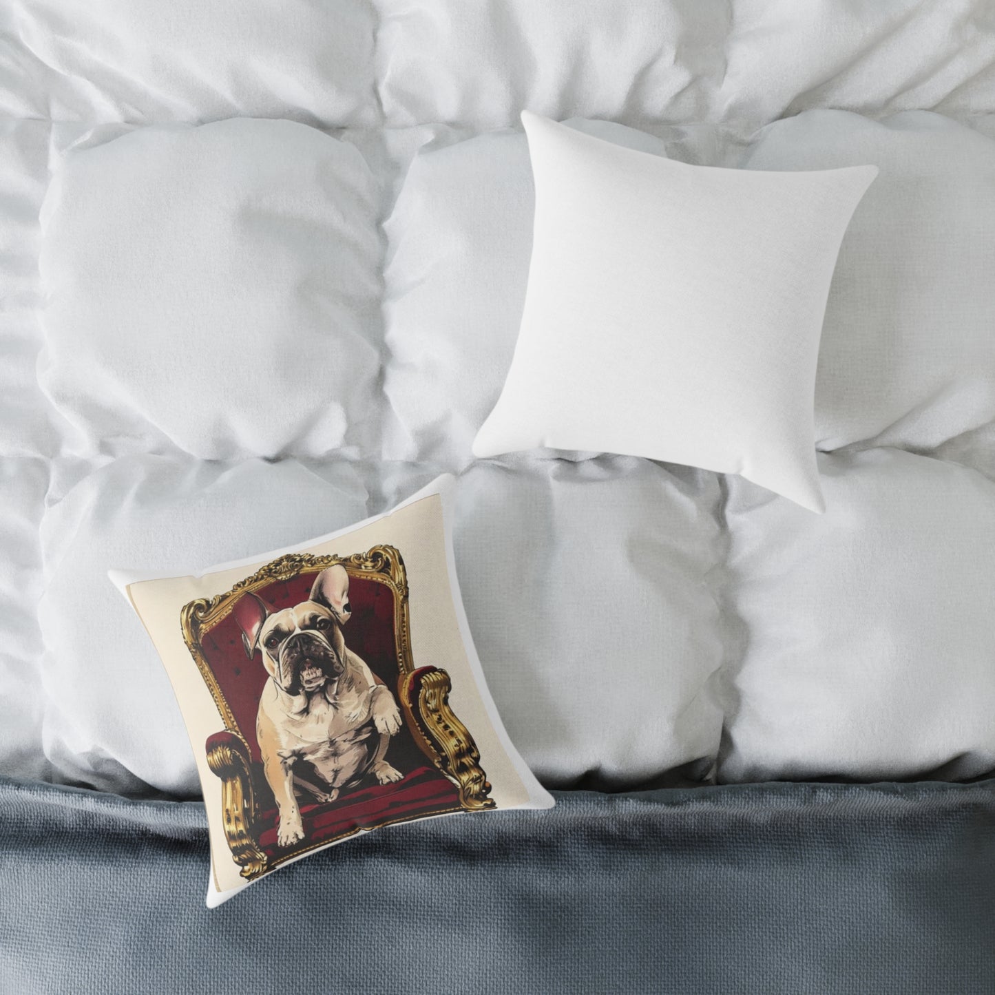 Custom Pet Portrait Square Canvas Pillow | Funny Pet Gift