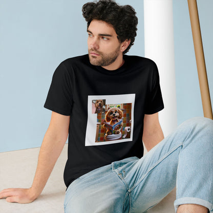 Custom Pet Portrait Organic Unisex T-Shirt | Funny Pet Gift