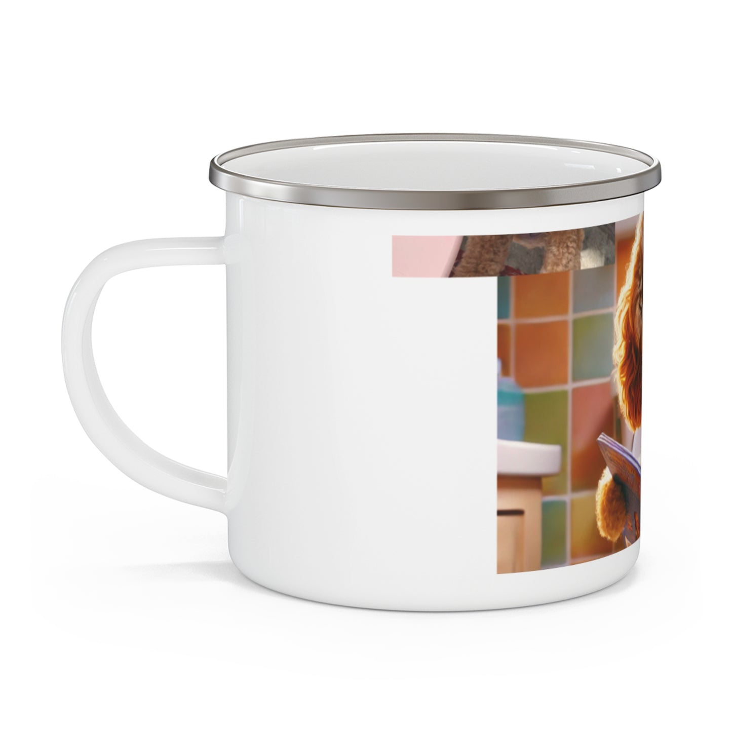 Custom Pet Portrait Enamel Camping Mug | Funny Pet Gift
