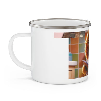 Custom Pet Portrait Enamel Camping Mug | Funny Pet Gift