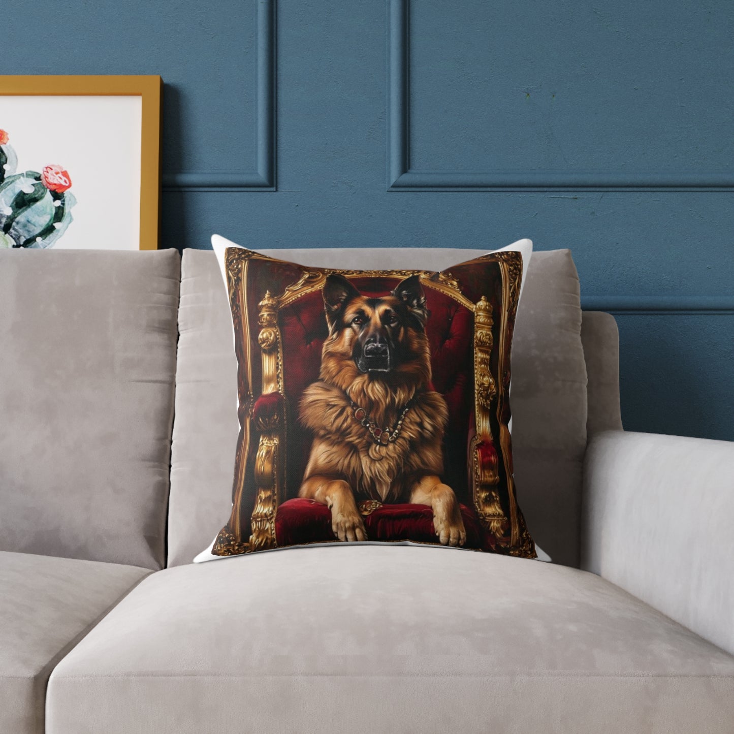 Custom Pet Portrait Square Canvas Pillow | Funny Pet Gift