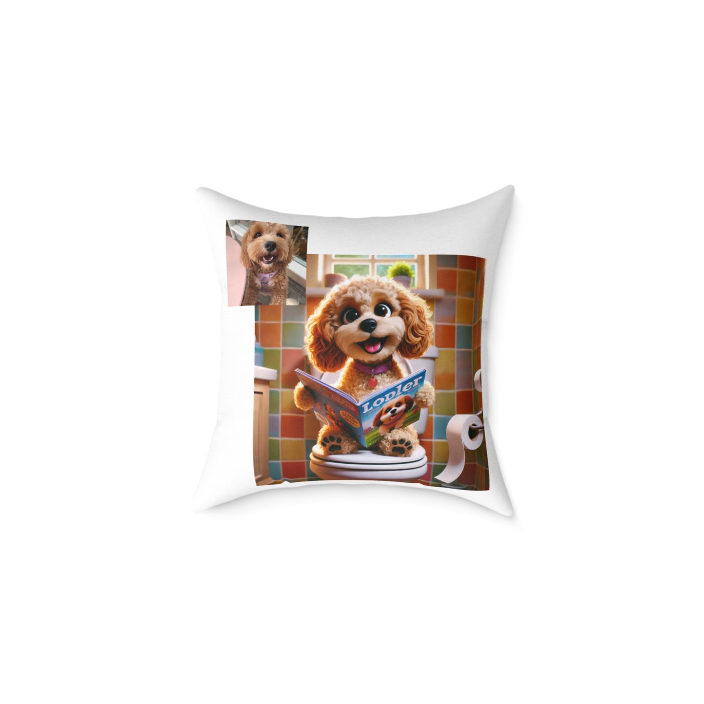Custom Pet Portrait Square Canvas Pillow | Funny Pet Gift