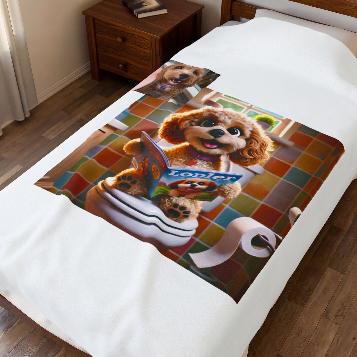 Custom Pet Portrait Fleece Blanket | Funny Pet Gift