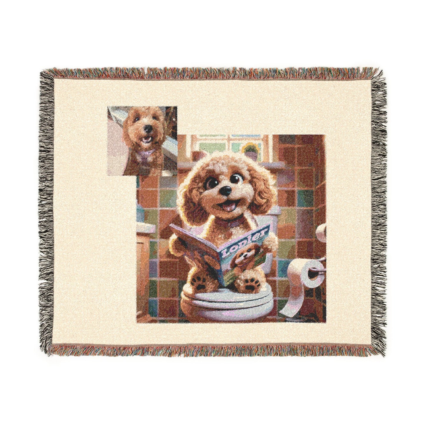 Custom Pet Portrait Woven Blanket | Funny Pet Gift