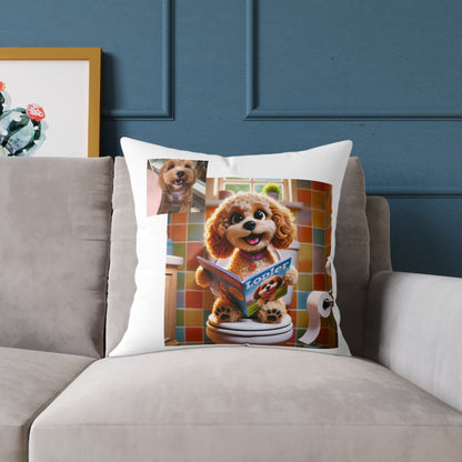 Custom Pet Portrait Square Canvas Pillow | Funny Pet Gift