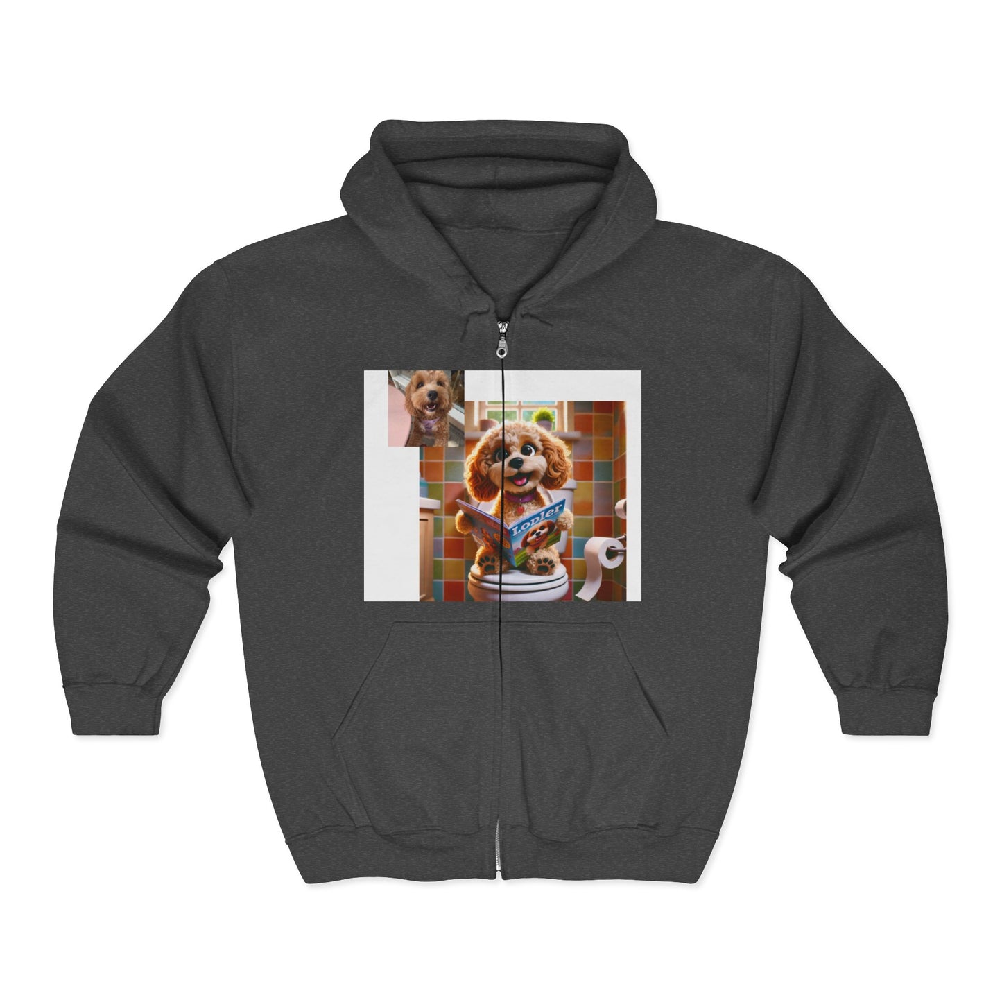Custom Pet Portrait Unisex Zip-Up Hoodie | Funny Pet Gift