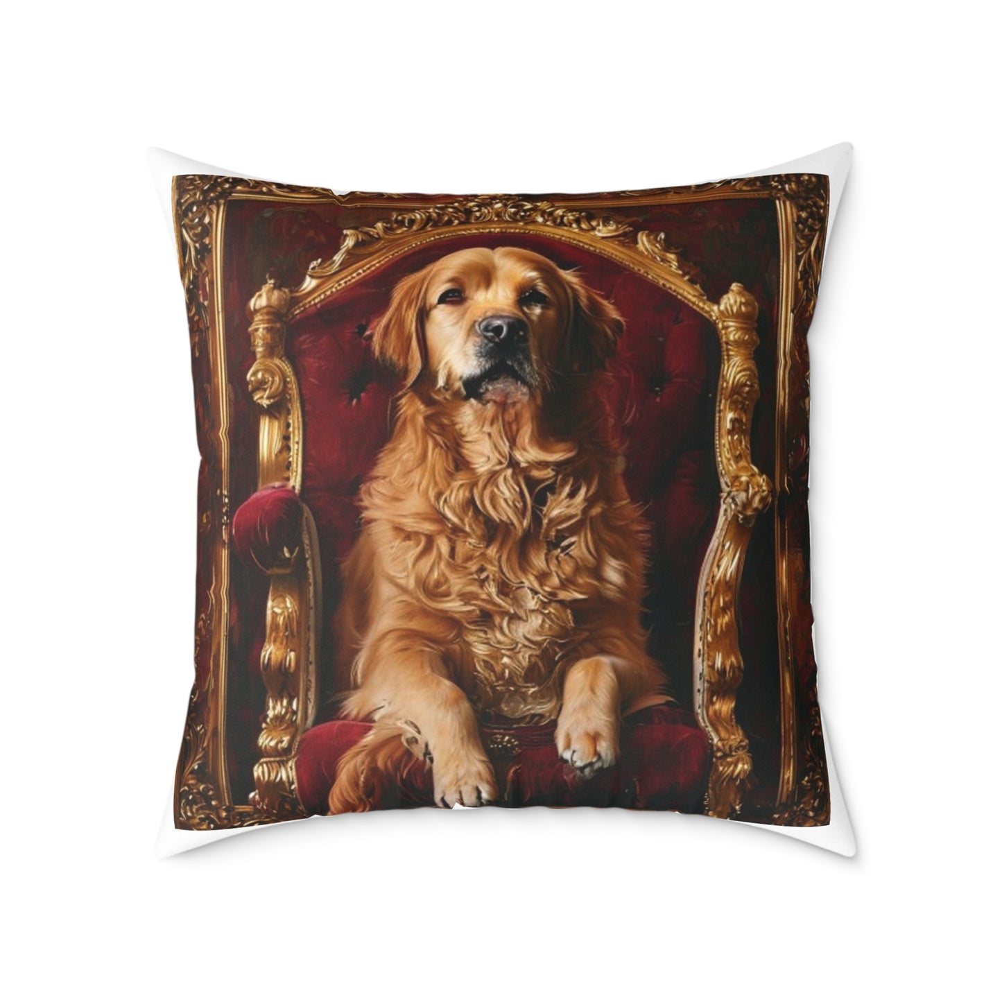Custom Pet Portrait Square Canvas Pillow | Funny Pet Gift