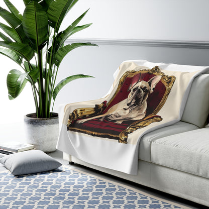 Custom Pet Portrait Sherpa Fleece Blanket | Funny Pet Gift