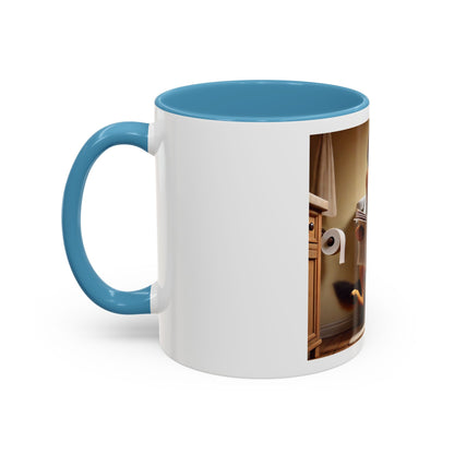Funny German Shepherd Reading Newspaper Coffee Mug — Dog Lover Accent Mug