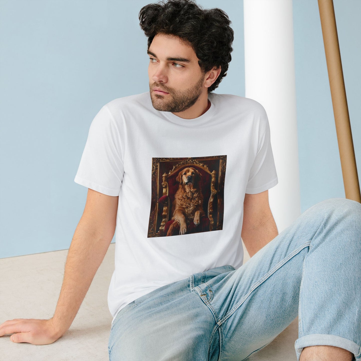 Custom Pet Portrait Organic Unisex T-Shirt | Funny Pet Gift