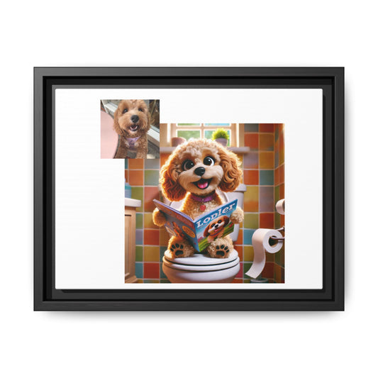 Custom Pet Portrait Framed Matte Canvas Print | Funny Pet Gift