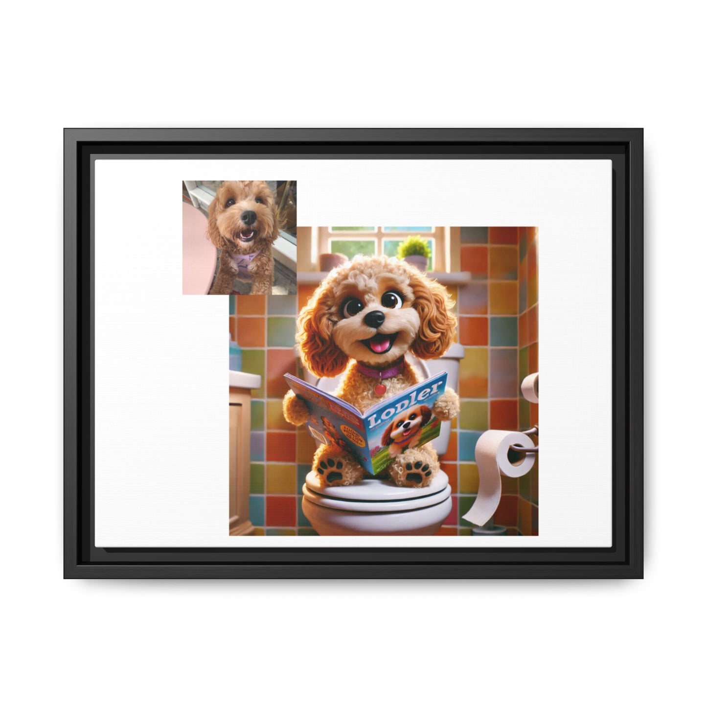 Custom Pet Portrait Framed Matte Canvas Print | Funny Pet Gift
