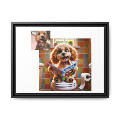 Custom Pet Portrait Framed Matte Canvas Print | Funny Pet Gift