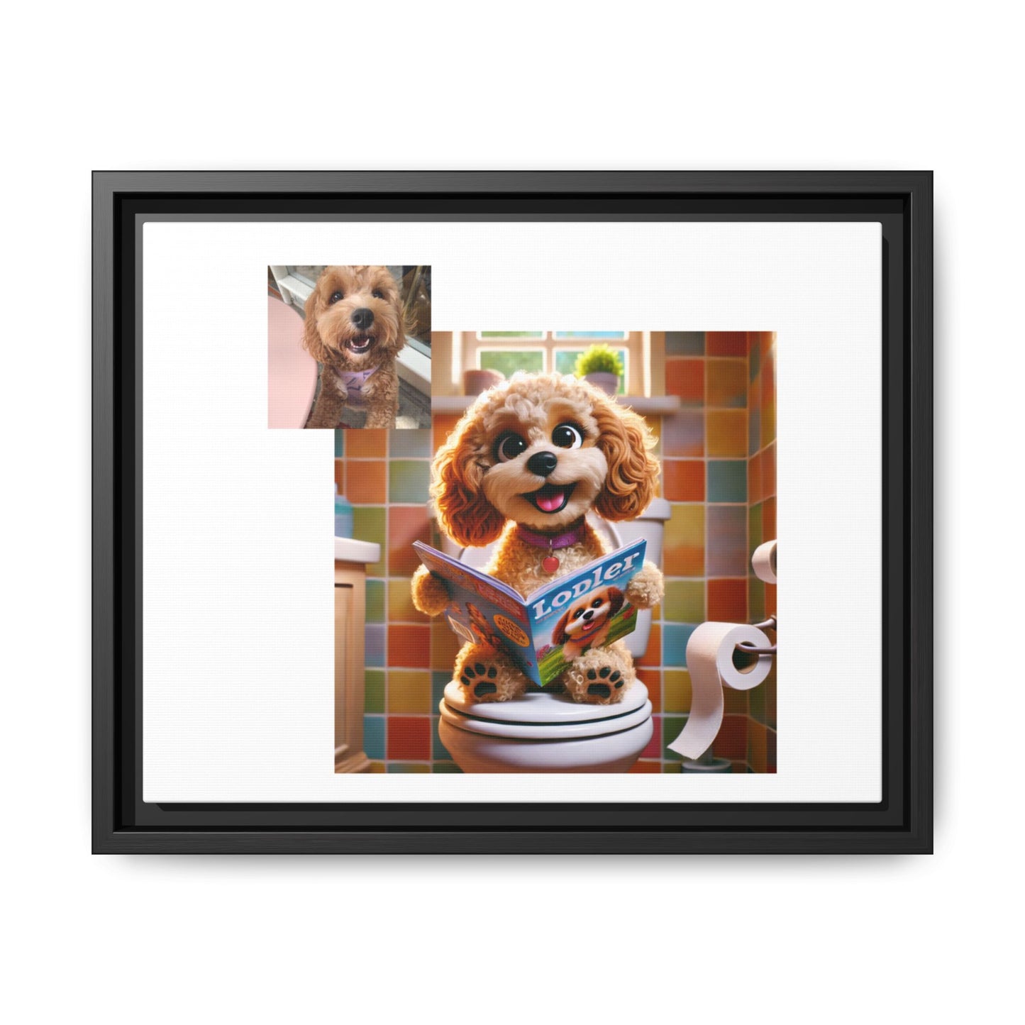 Custom Pet Portrait Framed Matte Canvas Print | Funny Pet Gift
