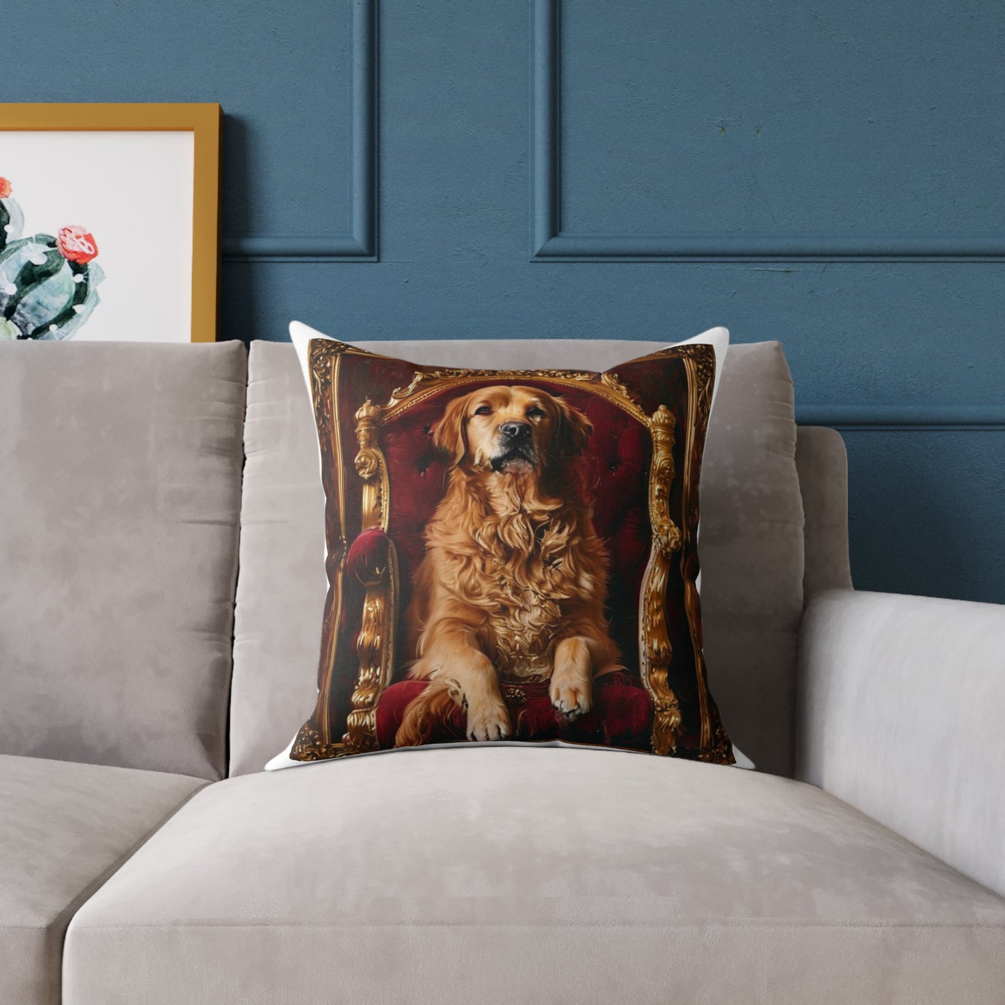 Custom Pet Portrait Square Canvas Pillow | Funny Pet Gift
