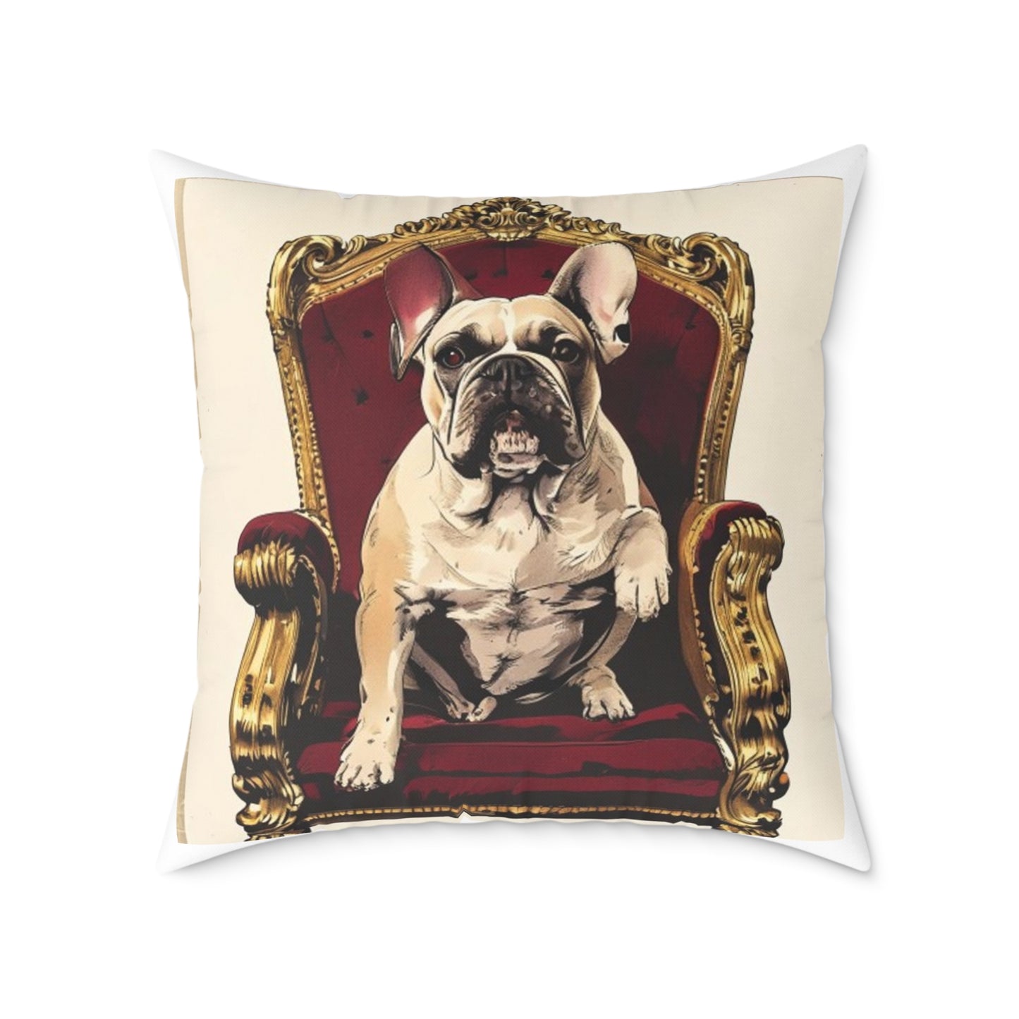 Custom Pet Portrait Square Canvas Pillow | Funny Pet Gift