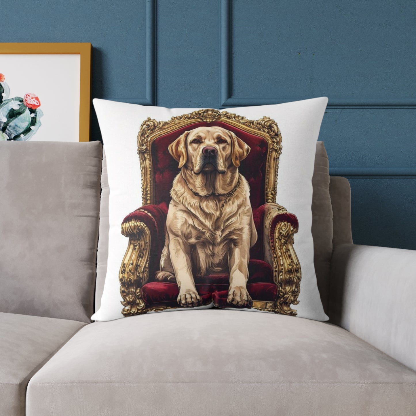 Custom Pet Portrait Square Canvas Pillow | Funny Pet Gift
