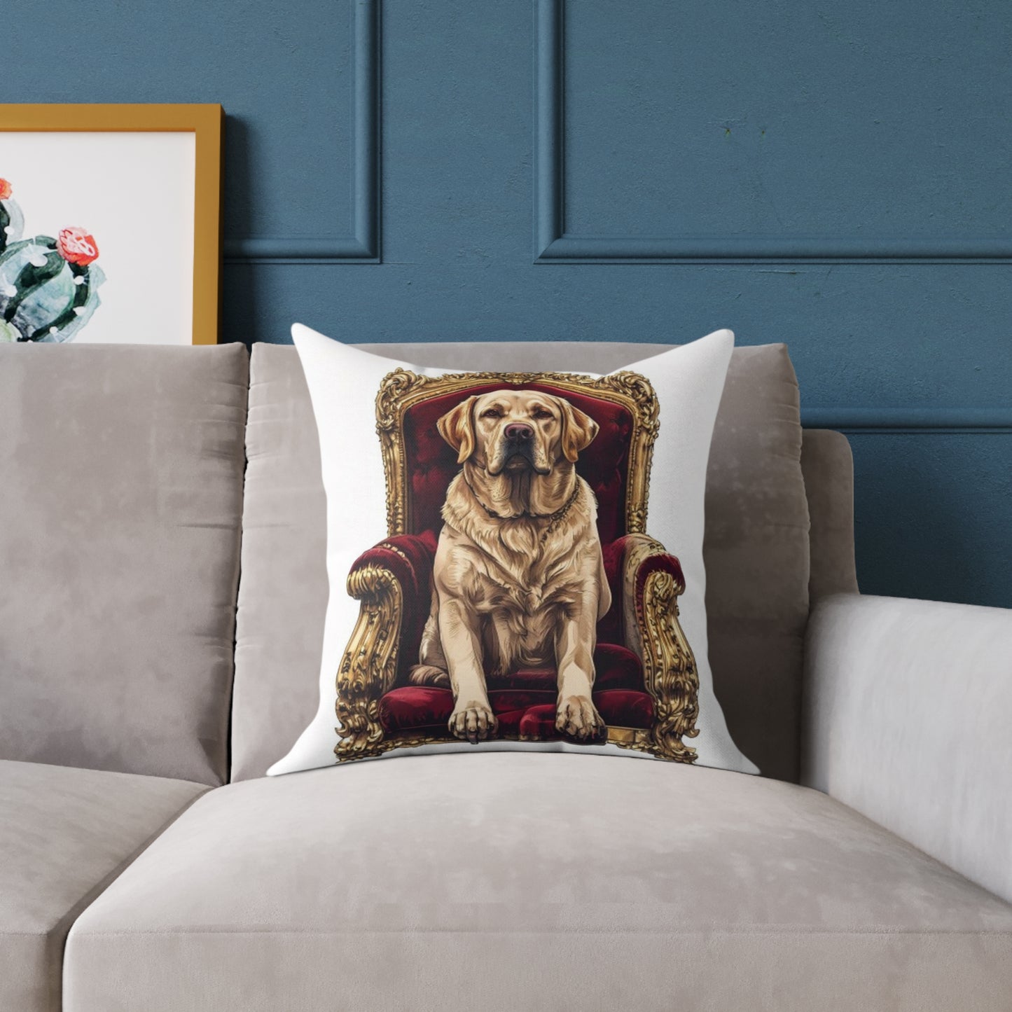 Custom Pet Portrait Square Canvas Pillow | Funny Pet Gift
