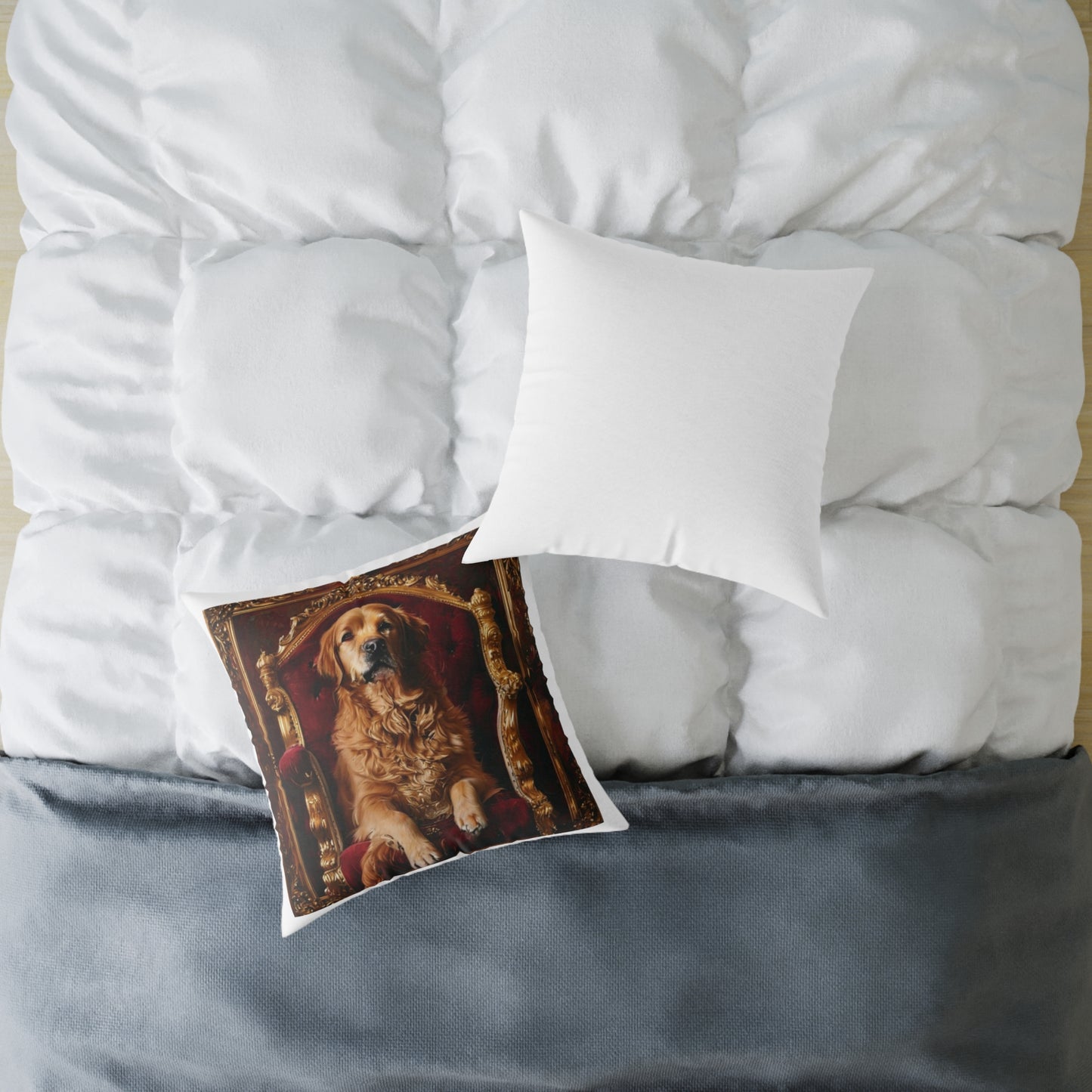 Custom Pet Portrait Square Canvas Pillow | Funny Pet Gift