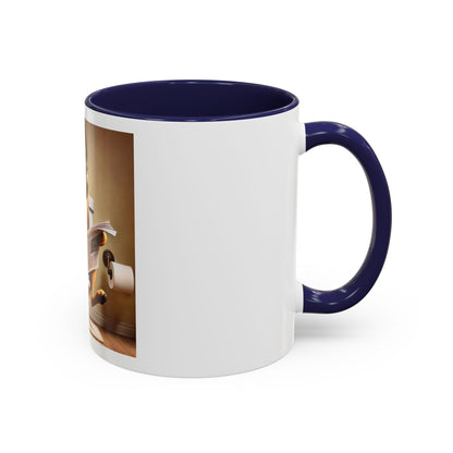 Funny German Shepherd Reading Newspaper Coffee Mug — Dog Lover Accent Mug